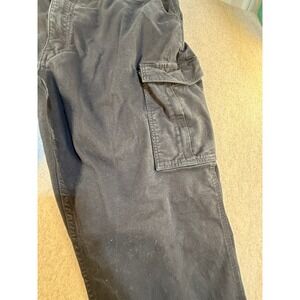 Carhartt Mens Relaxed Fit Cargo Work Pants Black Cotton Canvas 44x32